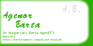 agenor barta business card